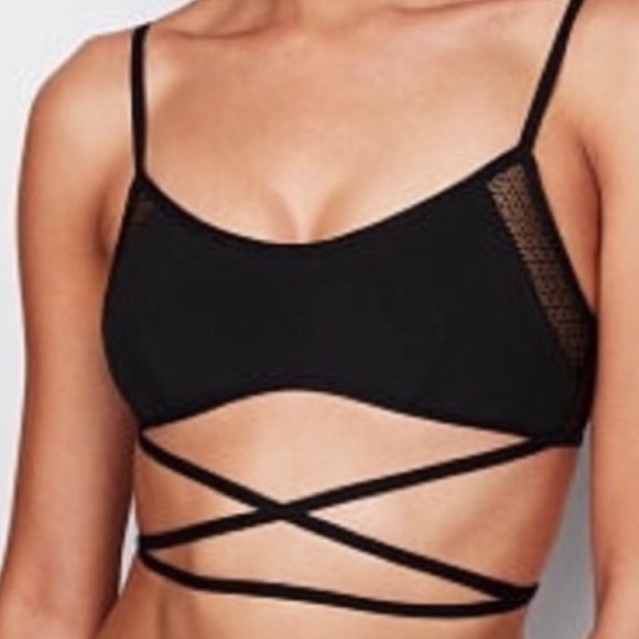 black wrap around bralette